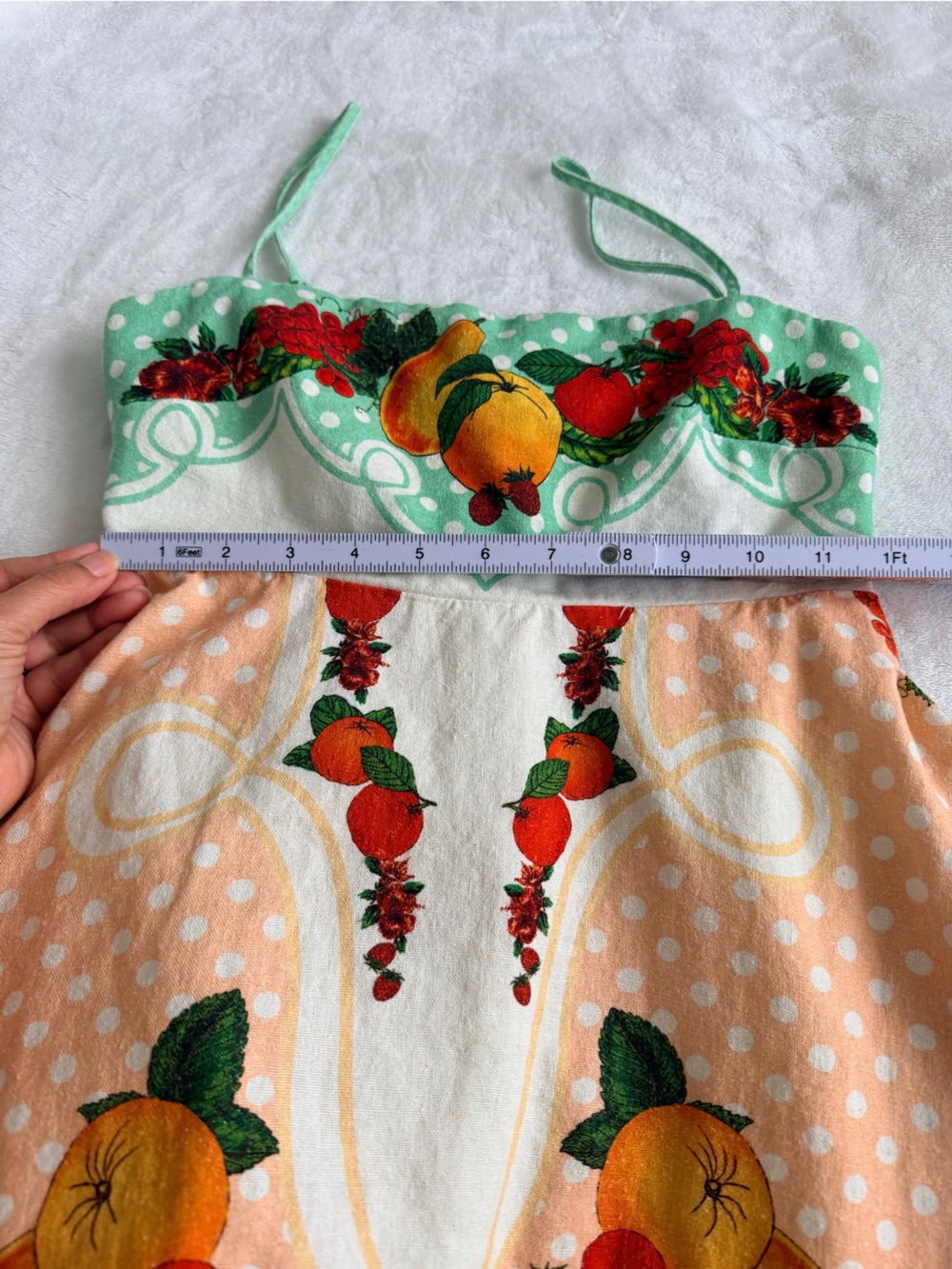 Caroline Constas Fruit-Print Maxi Linen Cotton Dress Size XS - Picture 5 of 14